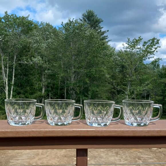 Vintage Anchor Hocking Crown Point Punch Glasses Cups Set of 7 - Picture 11 of 16